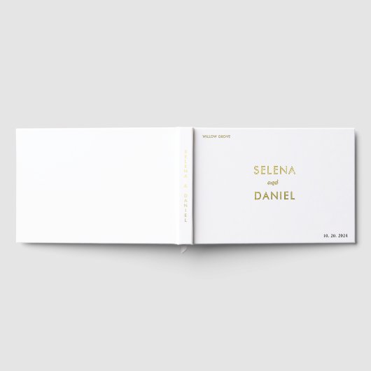 Minimalistische Wedding Gold Folie Guestbook Gastenboek (Volledig)