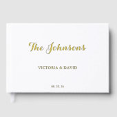 Minimalistische Wedding Gold Folie Guestbook Gastenboek (Voorkant)