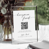 Minimalistische Wedding Honeymoon Fund QR Code Sig Poster