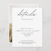 Minimalistische Wedding Hotel Room Block Details Informatiekaartje (Voorkant / Achterkant)