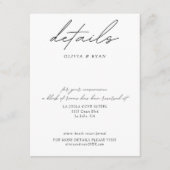 Minimalistische Wedding Hotel Room Block Details Informatiekaartje (Voorkant)