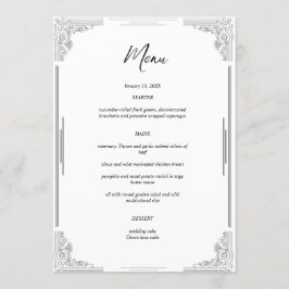Minimalistische Wedding Menu Kaart | Receptie Kaar