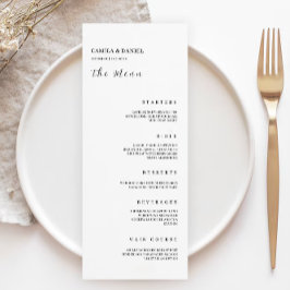 Minimalistische Wedding Menu Kaarten Sjabloon
