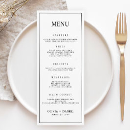 Minimalistische Wedding Menu Kaarten Sjabloon