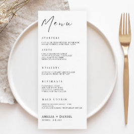 Minimalistische Wedding Menu Kaarten Sjabloon