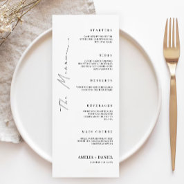 Minimalistische Wedding Menu Kaarten Sjabloon