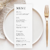 Minimalistische Wedding Menu Kaarten Sjabloon