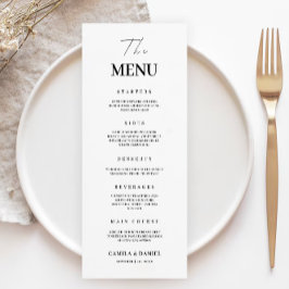 Minimalistische Wedding Menu Kaarten Sjabloon