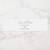 Minimalistische Wedding Party Modern Shower Verlov Waterfles Etiket (Enkel label)