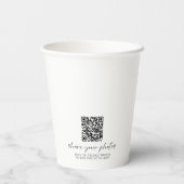 Minimalistische Wedding QR-code Deel uw foto's Papieren Bekers (Achterkant)