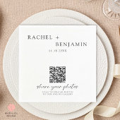 Minimalistische Wedding QR-code Deel uw foto's Servet