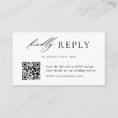 Minimalistische Wedding QR-code RSVP Informatiekaartje (Voorkant)