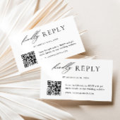 Minimalistische Wedding QR-code RSVP Informatiekaartje