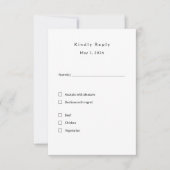 Minimalistische Wedding RSVP Kaart – Elegante Cust (Voorkant)