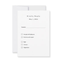 Minimalistische Wedding RSVP Kaart – Elegante Cust