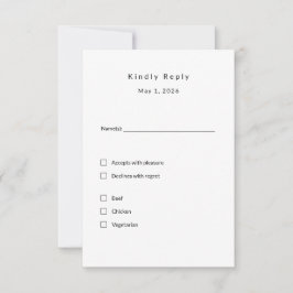 Minimalistische Wedding RSVP Kaart – Elegante Cust
