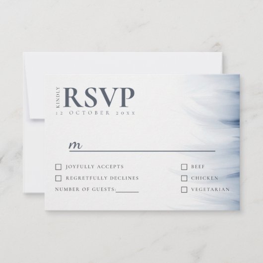 Minimalistische Wedding RSVP Kaart met Ink Accent (Voorkant)