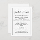 Minimalistische Wedding Schedule Kaart (Voorkant / Achterkant)