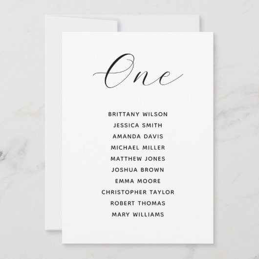 Minimalistische Wedding Seating Chart | Elegant mo Kaart (Voorkant)
