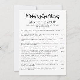Minimalistische Wedding Traditions Vrijgezellenfee Kaart