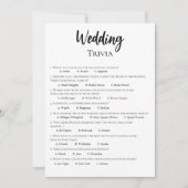 Minimalistische Wedding Trivia Game Kaart (Voorkant)