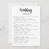 Minimalistische Wedding Trivia Game Kaart (Achterkant)
