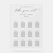 Minimalistische Wedding Zitting Grafiek Acryl Teke Bord (Voorkant)
