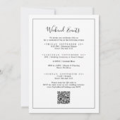 Minimalistische Weekend Evenementen QR Code Bruilo Kaart (Achterkant)