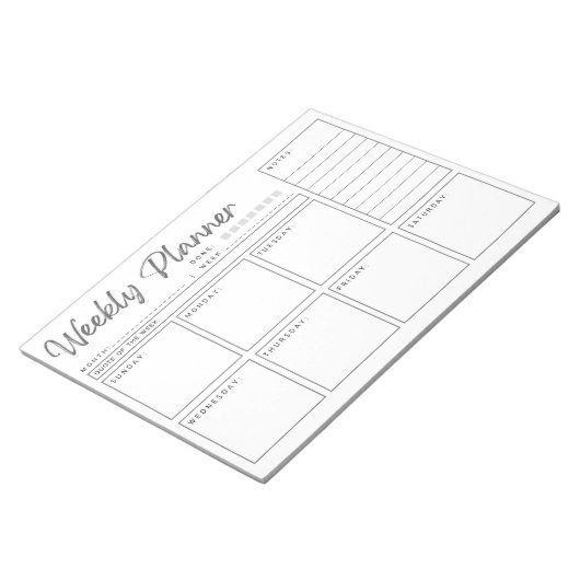 Minimalistische weekplanner voor georganiseerde pl notitieblok (Schuin)