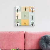 Minimalistische weergave van de vier seizoenen canvas afdruk (Insitu (Woonkamer))