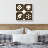 Minimalistische weergave van de vier seizoenen canvas afdruk (Insitu (Slaapkamer))
