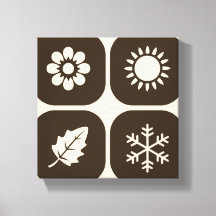Minimalistische weergave van de vier seizoenen
