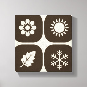 Minimalistische weergave van de vier seizoenen canvas afdruk