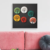 Minimalistische weergave van de vier seizoenen canvas afdruk (Insitu (Woonkamer))