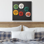 Minimalistische weergave van de vier seizoenen canvas afdruk (Insitu (Slaapkamer))