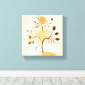 Minimalistische weergave van de vier seizoenen canvas afdruk (Insitu (Houten vloer))