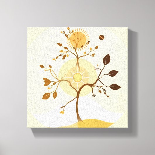 Minimalistische weergave van de vier seizoenen canvas afdruk (Voorkant)