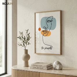 Minimalistische 'Wees jezelf' architecturale lijnk Poster