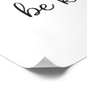 Minimalistische “Wees Vriendelijk” Hart Kunstprint Poster (Hoek)