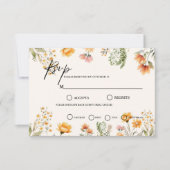 Minimalistische Weide Ivoor Witte Bloemen Bruiloft RSVP Kaartje (Voorkant)