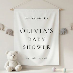 Minimalistische 'Welkom bij de Baby Shower' Stoffe Wandkleed