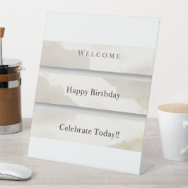 Minimalistische Welkom- & Feestbanner | Modern Reclamebord Met Voetstuk