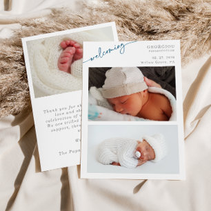 Minimalistische Welkom Foto Baby Aankondigingskaar Kaart