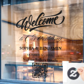 Minimalistische Welkom op onze bruiloft Raamsticker (Cafe Raam)