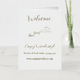 Minimalistische welkom thuis klantwaardering folie feestdagenkaart