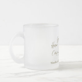Minimalistische welkom thuis klantwaardering matglas koffiemok