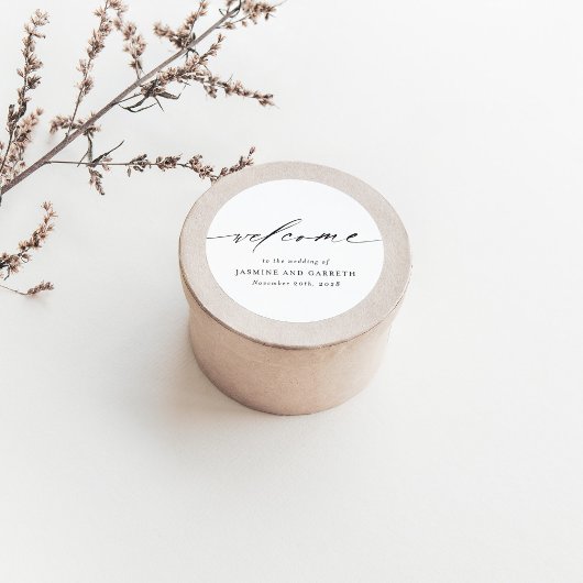 Minimalistische Welkom Trouwsticker & Label
