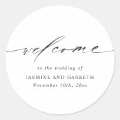 Minimalistische Welkom Trouwsticker & Label (Voorkant)