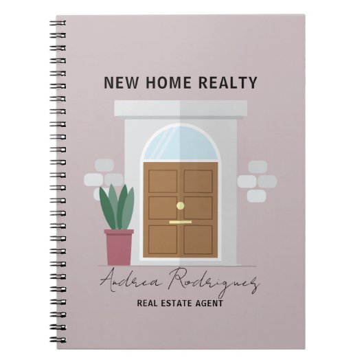 Minimalistische Welkom Voordeur Vastgoedmakelaar Notitieboek (Voorkant)