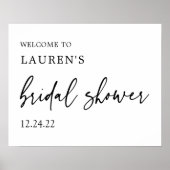 Minimalistische welkomstaander voor bruidsdouche poster (Voorkant)